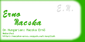 erno macska business card